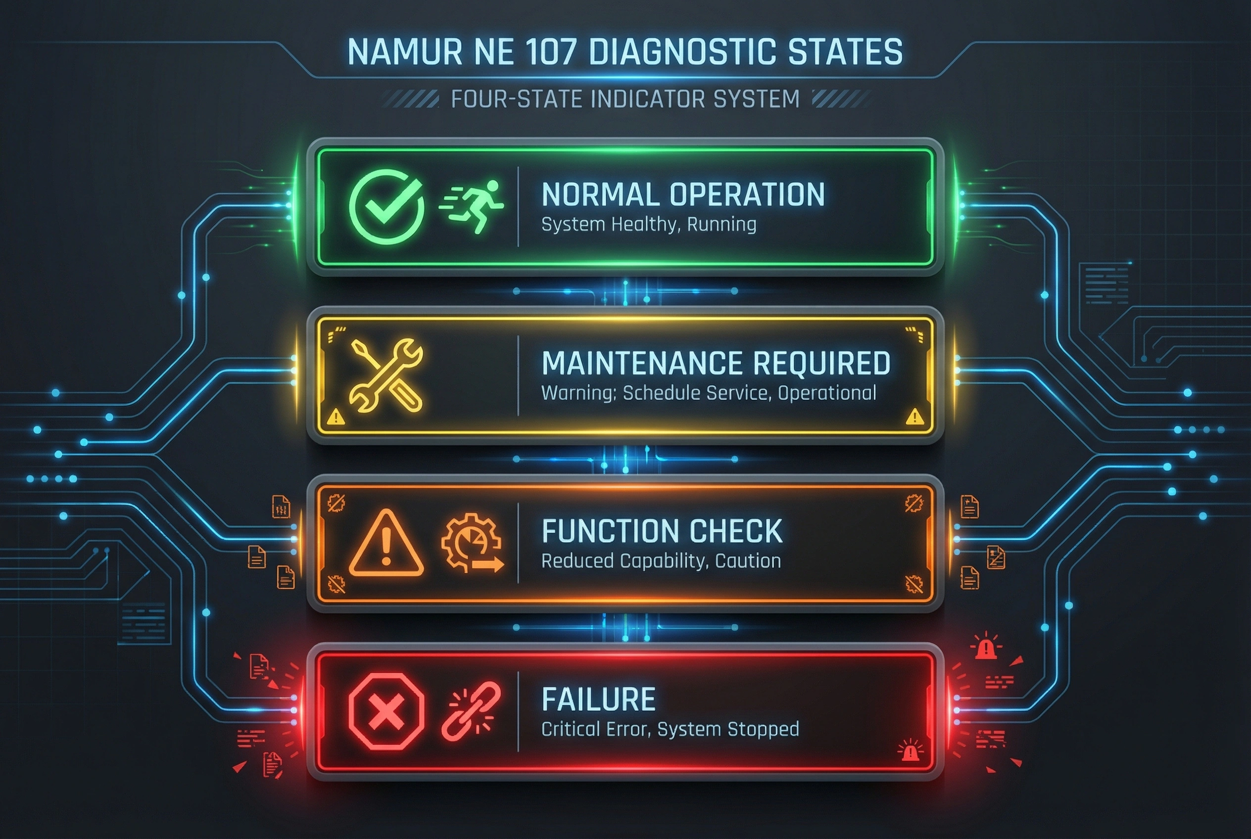 NAMUR NE 107 Diagnosezustände: Normal Operation, Maintenance Required, Function Check, Failure